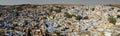 Panoramic view on the the blue city from the Mehrangarh Mehran Fort, Jodhpur, Rajasthan, India Royalty Free Stock Photo